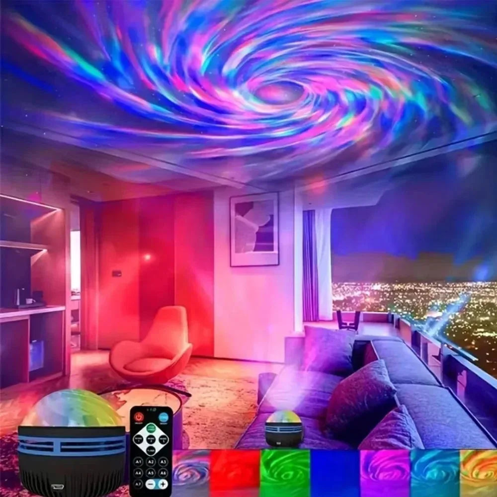 Galaxy Projector Light LED Star Night Lamp with Remote Control Colorful Sky Galaxy Effects Bedroom Kids Room Party Xmas Decor