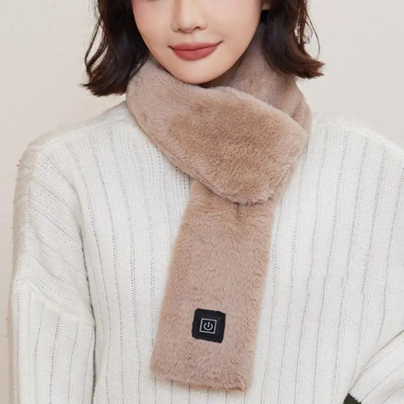 USB Winter Warm Heating Scarf Three-gear Temperature Control Heated Scarf Neck Plus Velvet Wrap Warmer For Outing Cycling