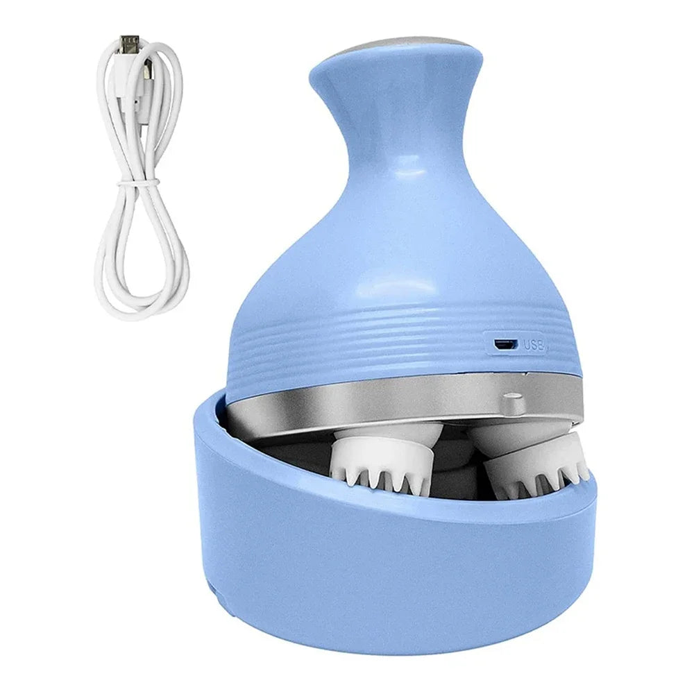 Electric Cordless Hair Scalp Massager with Kneading 4 Massage Nodes Handheld Portable Head Scratcher Massager Stress Relax