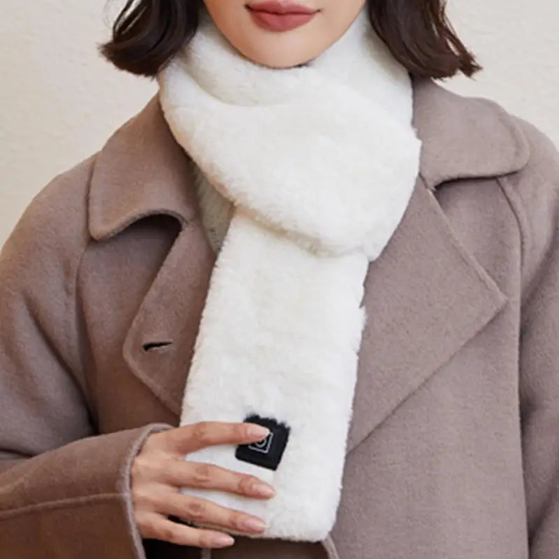 USB Winter Warm Heating Scarf Three-gear Temperature Control Heated Scarf Neck Plus Velvet Wrap Warmer For Outing Cycling