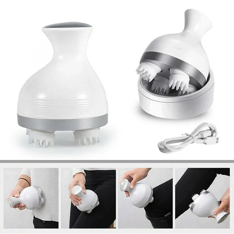 Electric Cordless Hair Scalp Massager with Kneading 4 Massage Nodes Handheld Portable Head Scratcher Massager Stress Relax