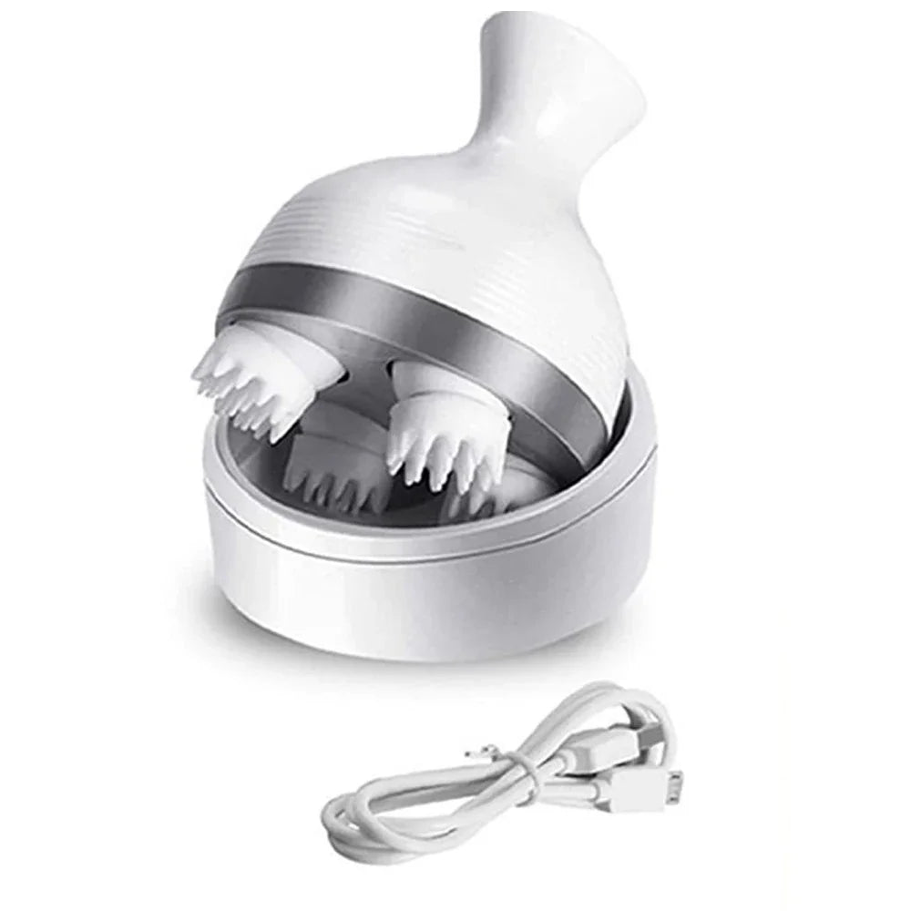 Electric Cordless Hair Scalp Massager with Kneading 4 Massage Nodes Handheld Portable Head Scratcher Massager Stress Relax